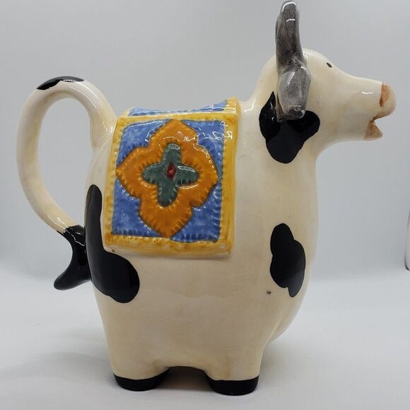 Ceramic Vintage Hand Painted Cow Milk/Juice Pitcher - Picture 15 of 15